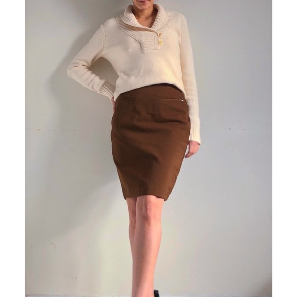 Vintage deep brown midi skirt - Picture 2 of 4
